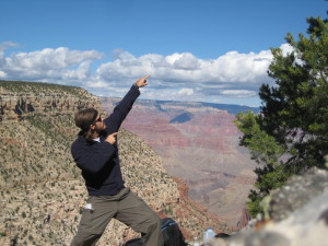 Shawn pointing at Grand Canyon