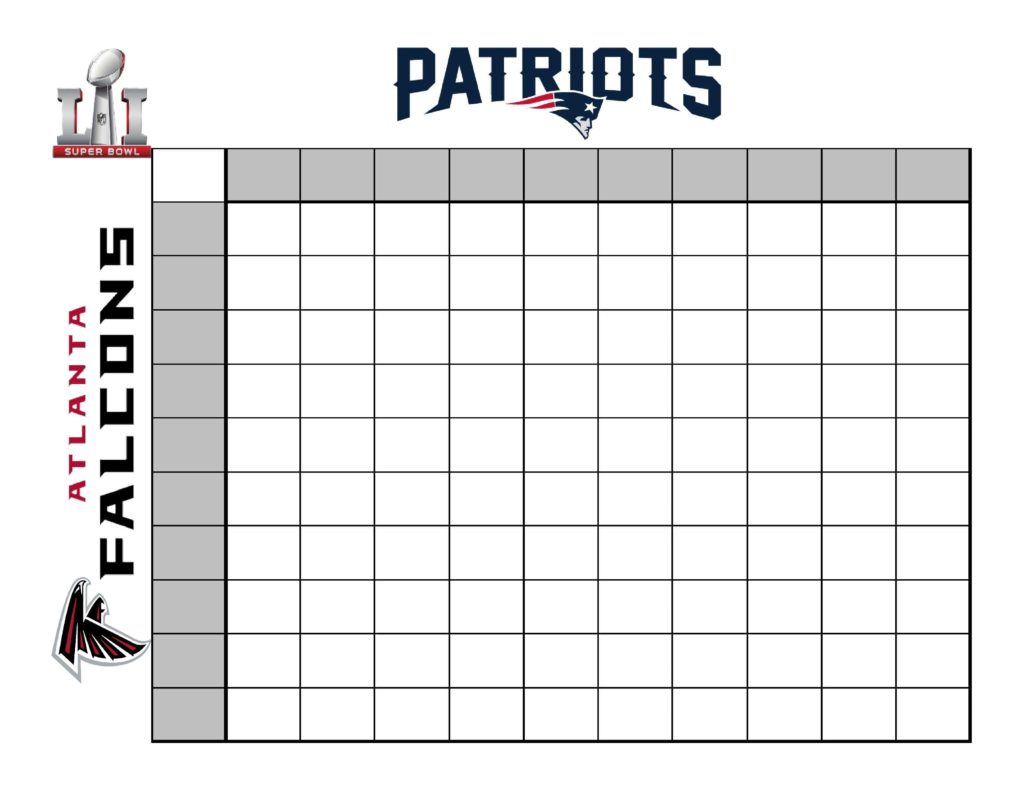 Super Bowl Betting Chart Printable